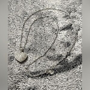 JCM Sterling Silver Necklace with CZ Heart